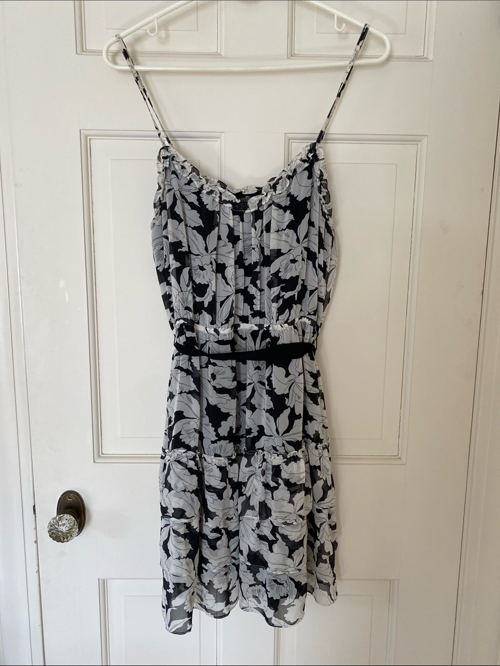 American Eagle Outfitters Black and White Floral Mini Dress